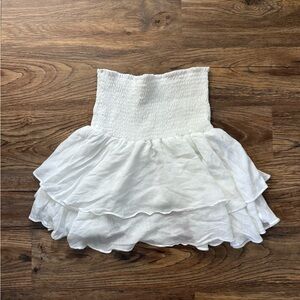 Trendy White Ruffle Mini Skirt | Summer, Brunch, Festival